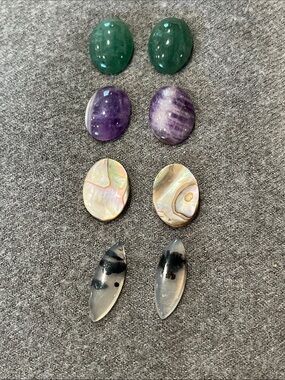 Natural Stone Cabochon Bundle 4 Pair
